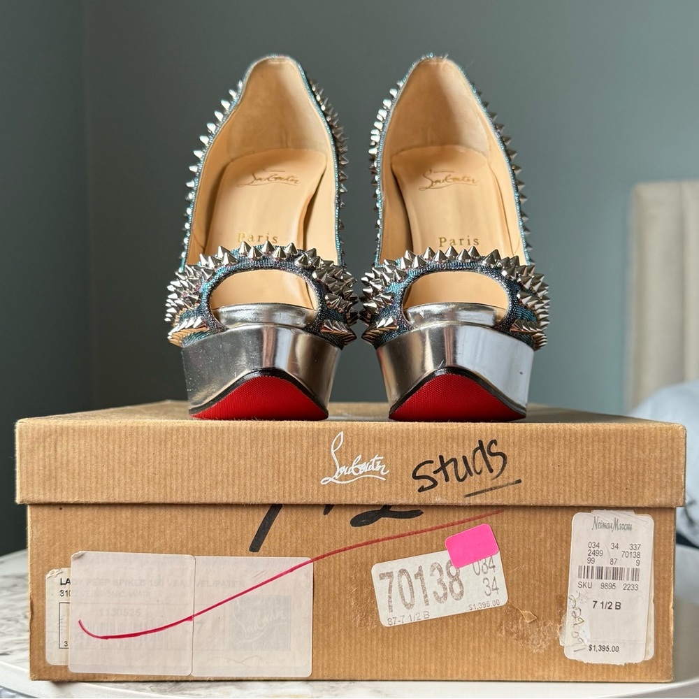 Christian Louboutin Lady Peep Spikes 150 Heels | Size 37.5